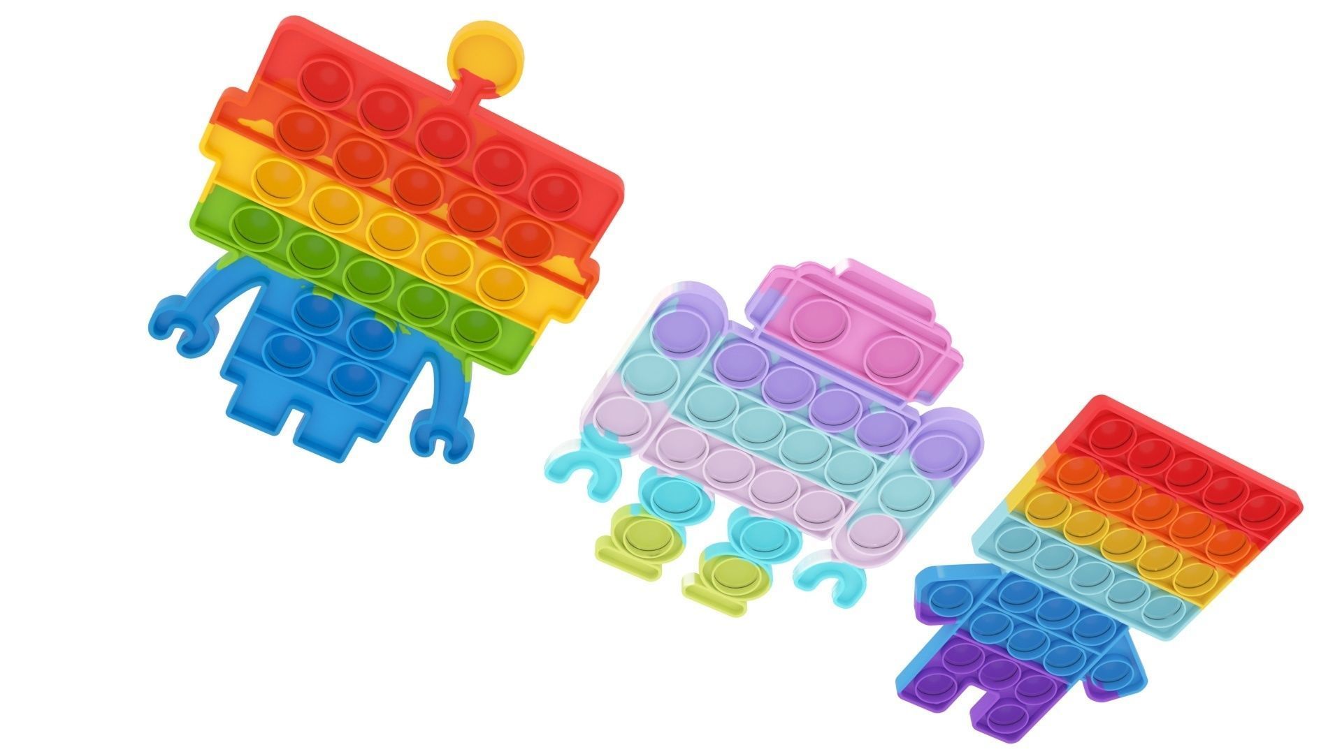 Robot Pop It Fidget Toys Set 3D model_8