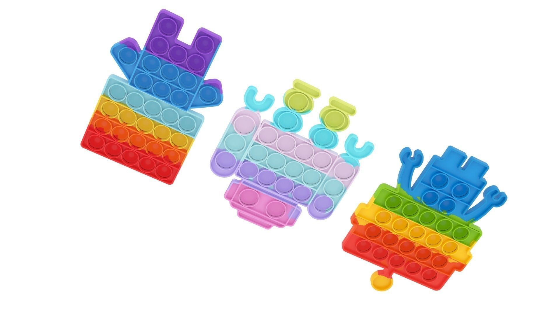 Robot Pop It Fidget Toys Set 3D model_6