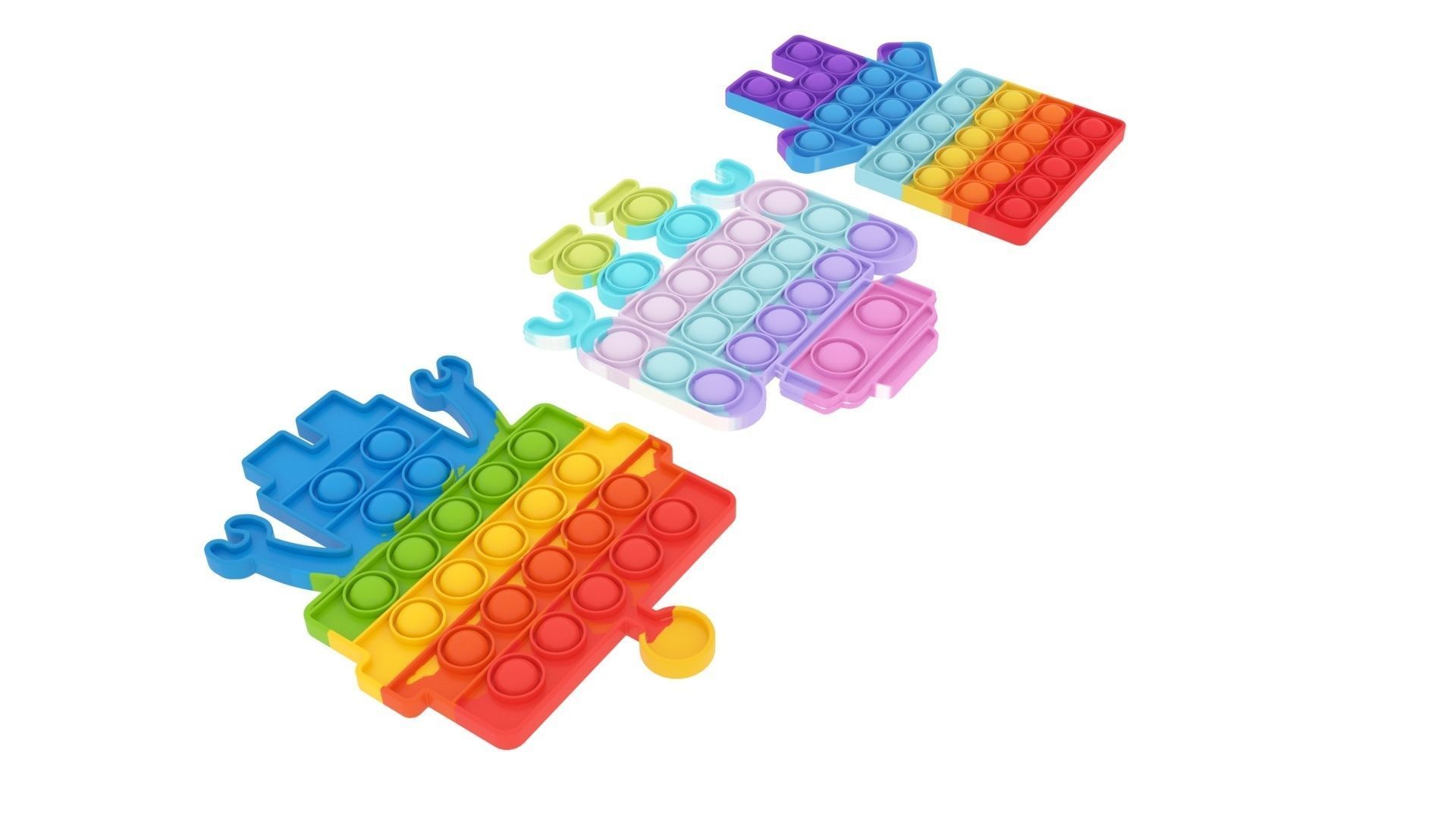 Robot Pop It Fidget Toys Set 3D model_4