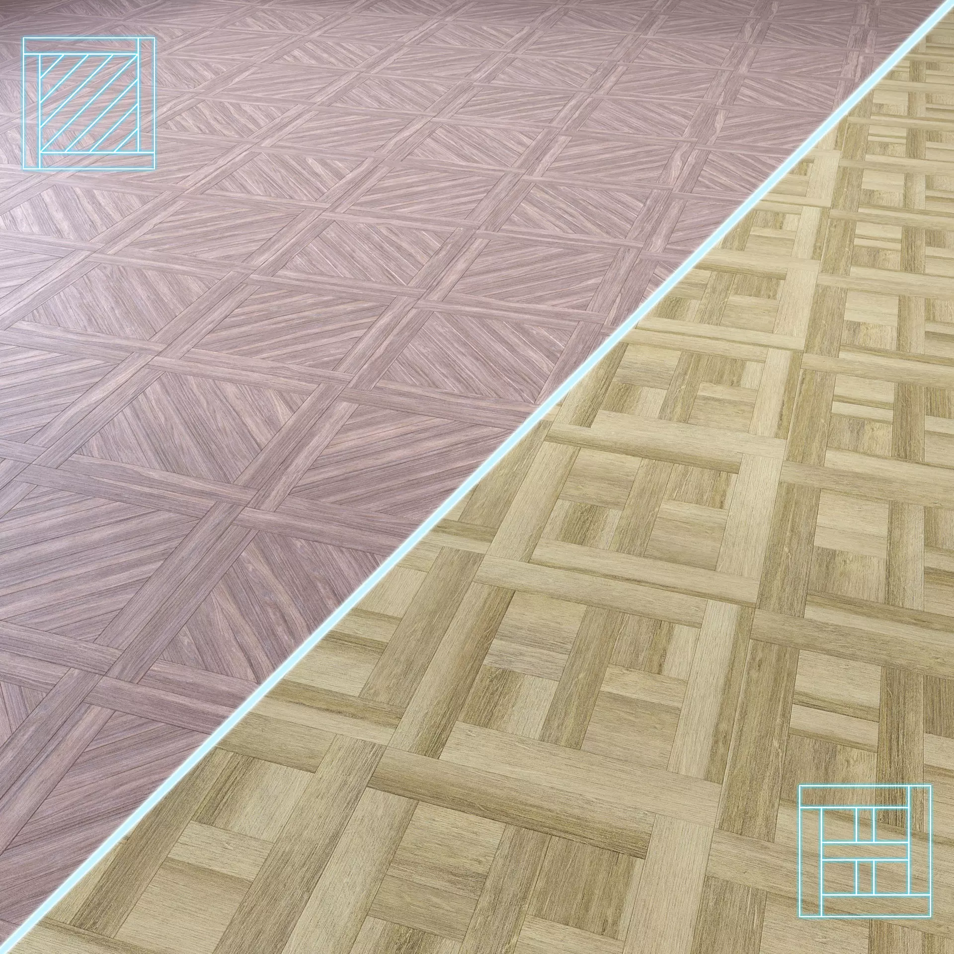 Parquet - Laminate - Wooden floor 2 in 1 Low-poly 3D model_0
