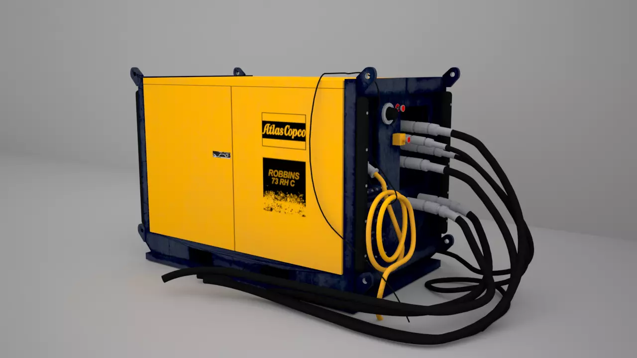 Atlas-Robbins electric generator with hoses 3D model_0