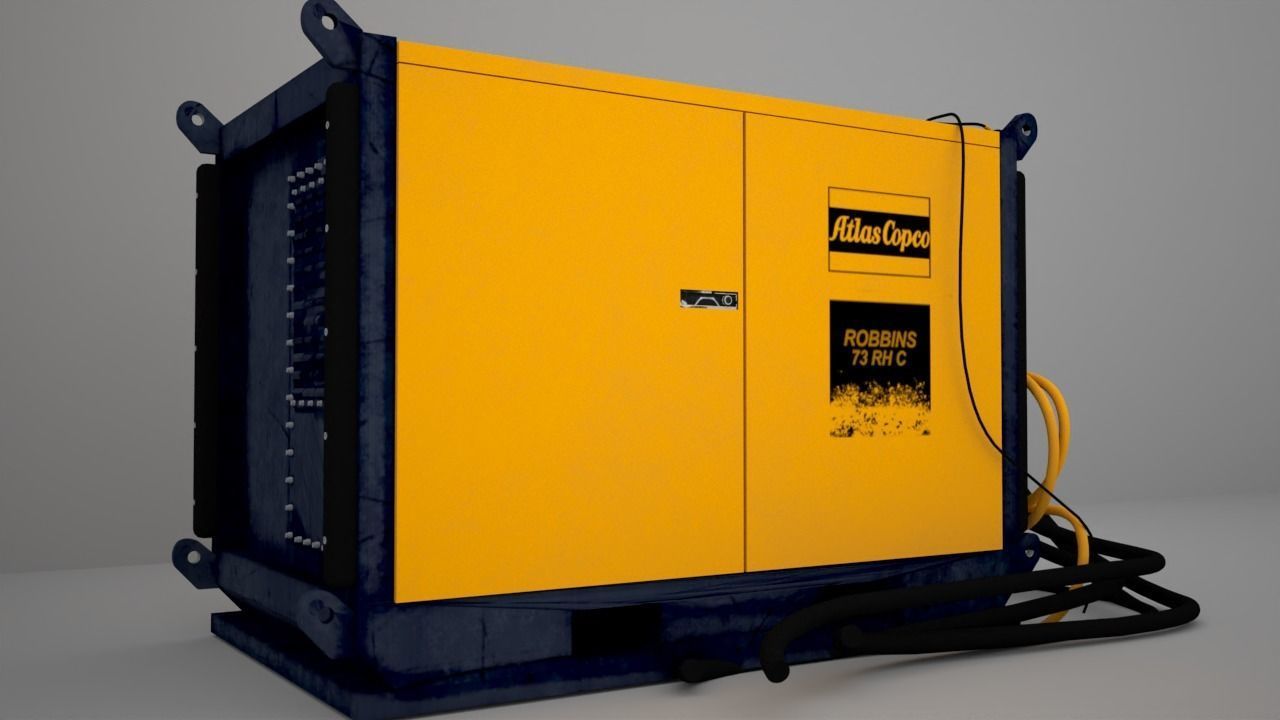 Atlas-Robbins electric generator with hoses 3D model_1