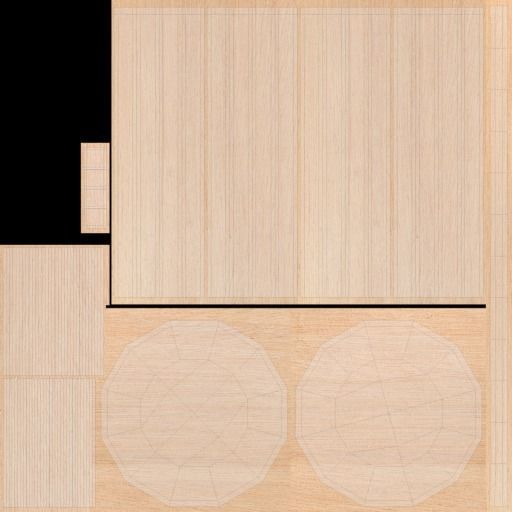 Wooden Stool 3D model_9