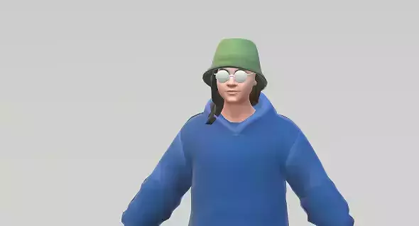 3D model boy character rigid anime metaverse and animations 