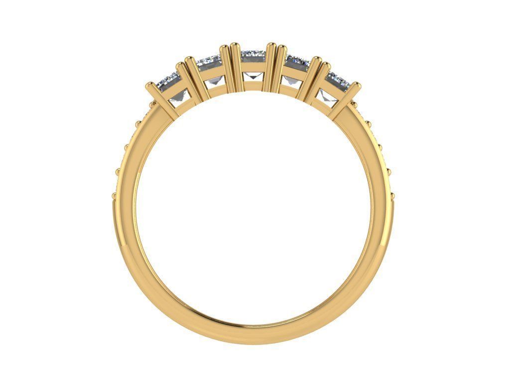 Ring424 four stone diamond ring gold 3D print model_2