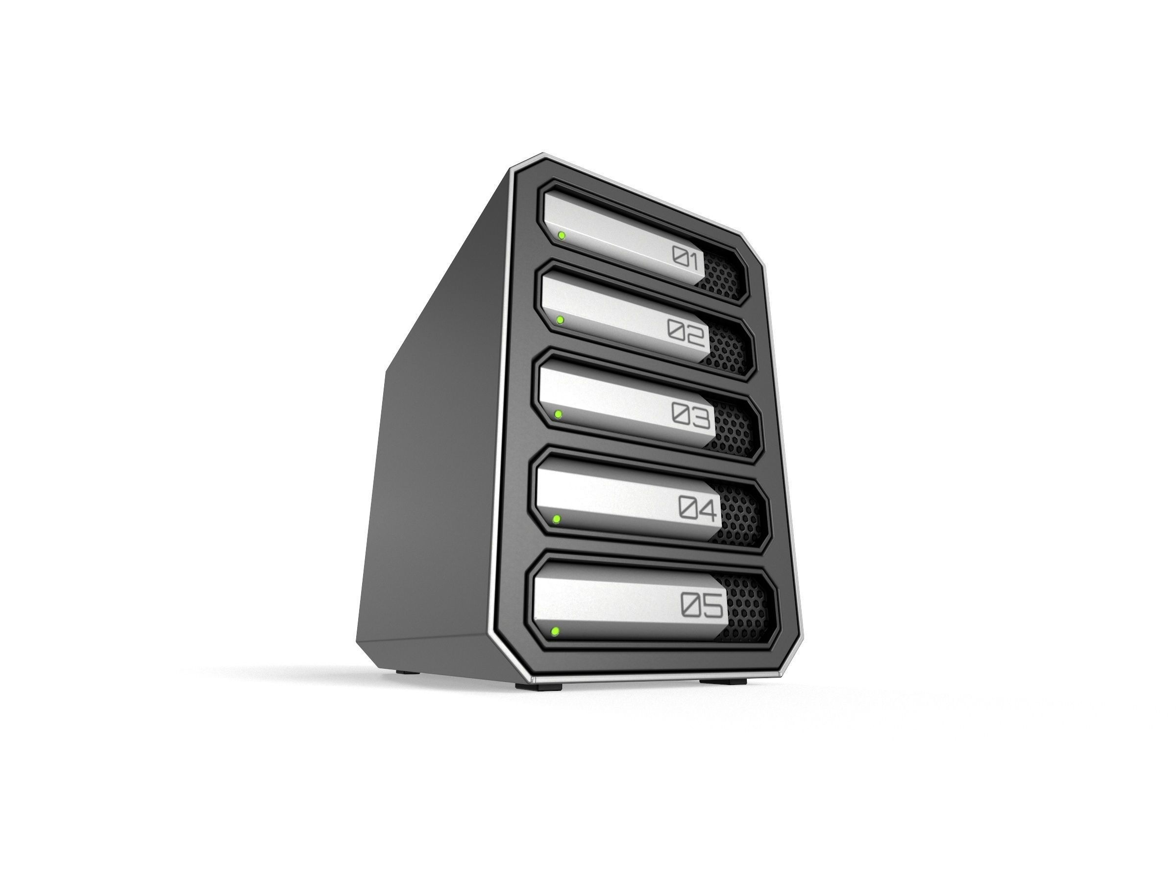 Scifi Network Atached Storage server Low-poly 3D model_1