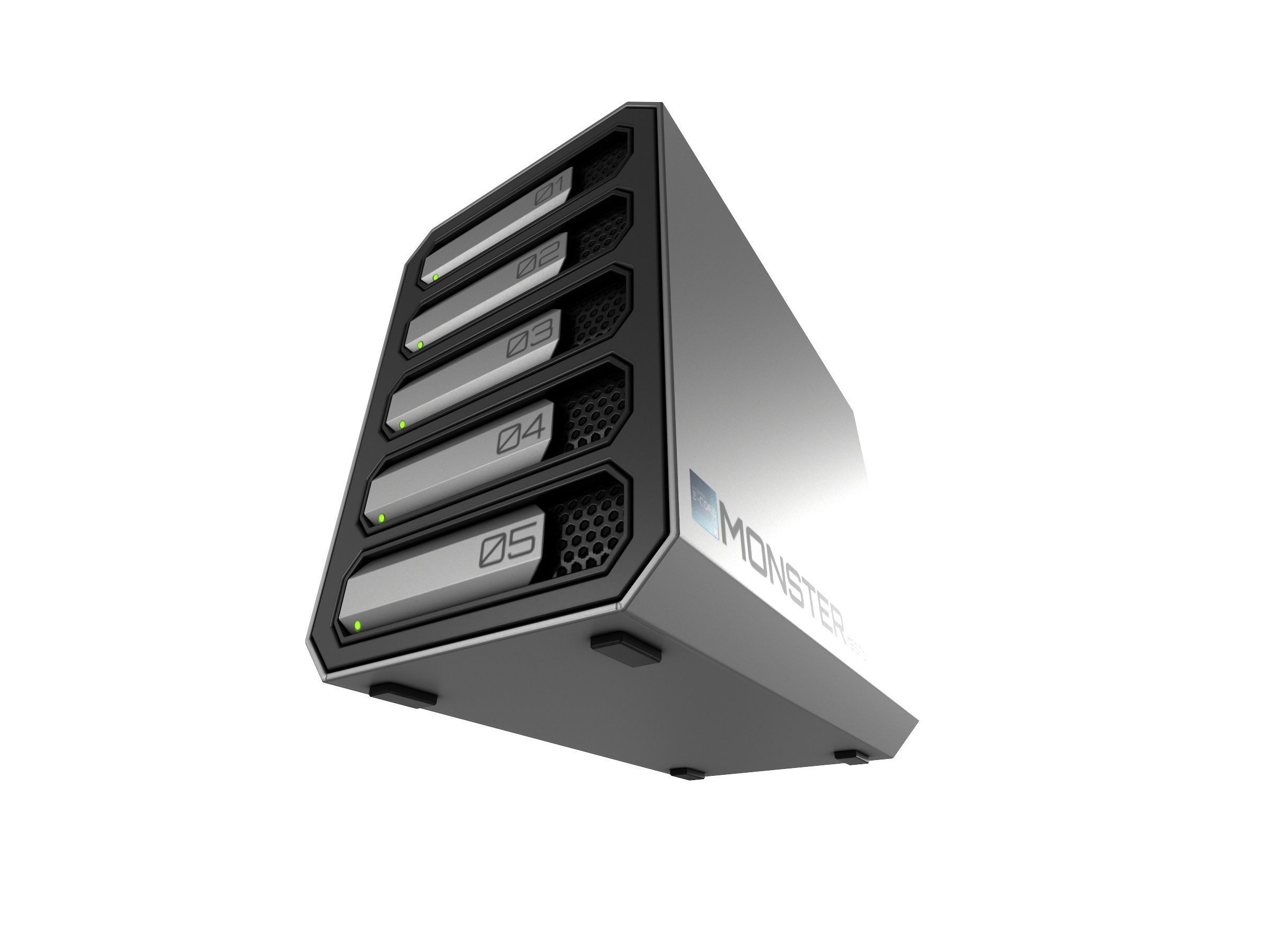 Scifi Network Atached Storage server Low-poly 3D model_3