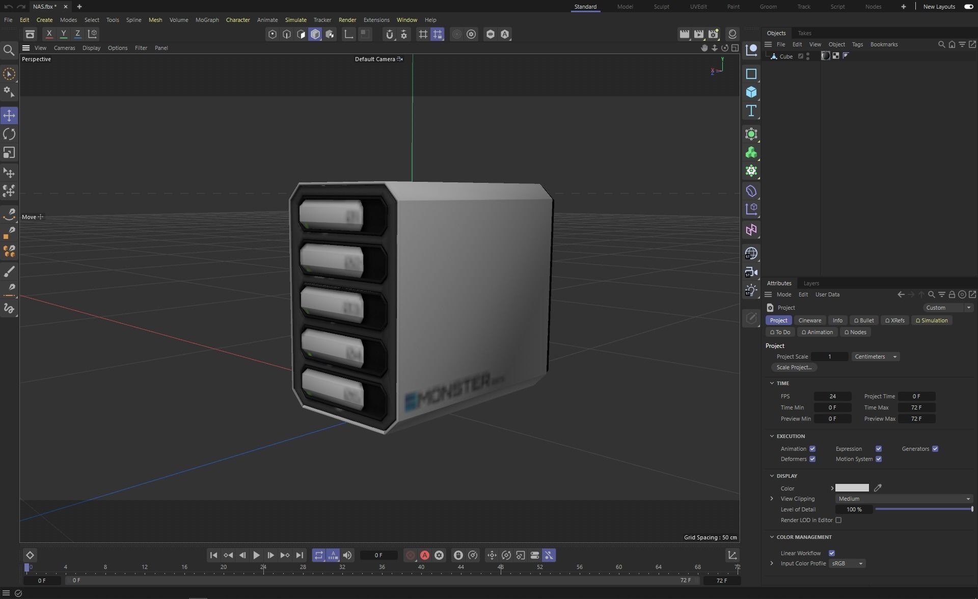 Scifi Network Atached Storage server Low-poly 3D model_13