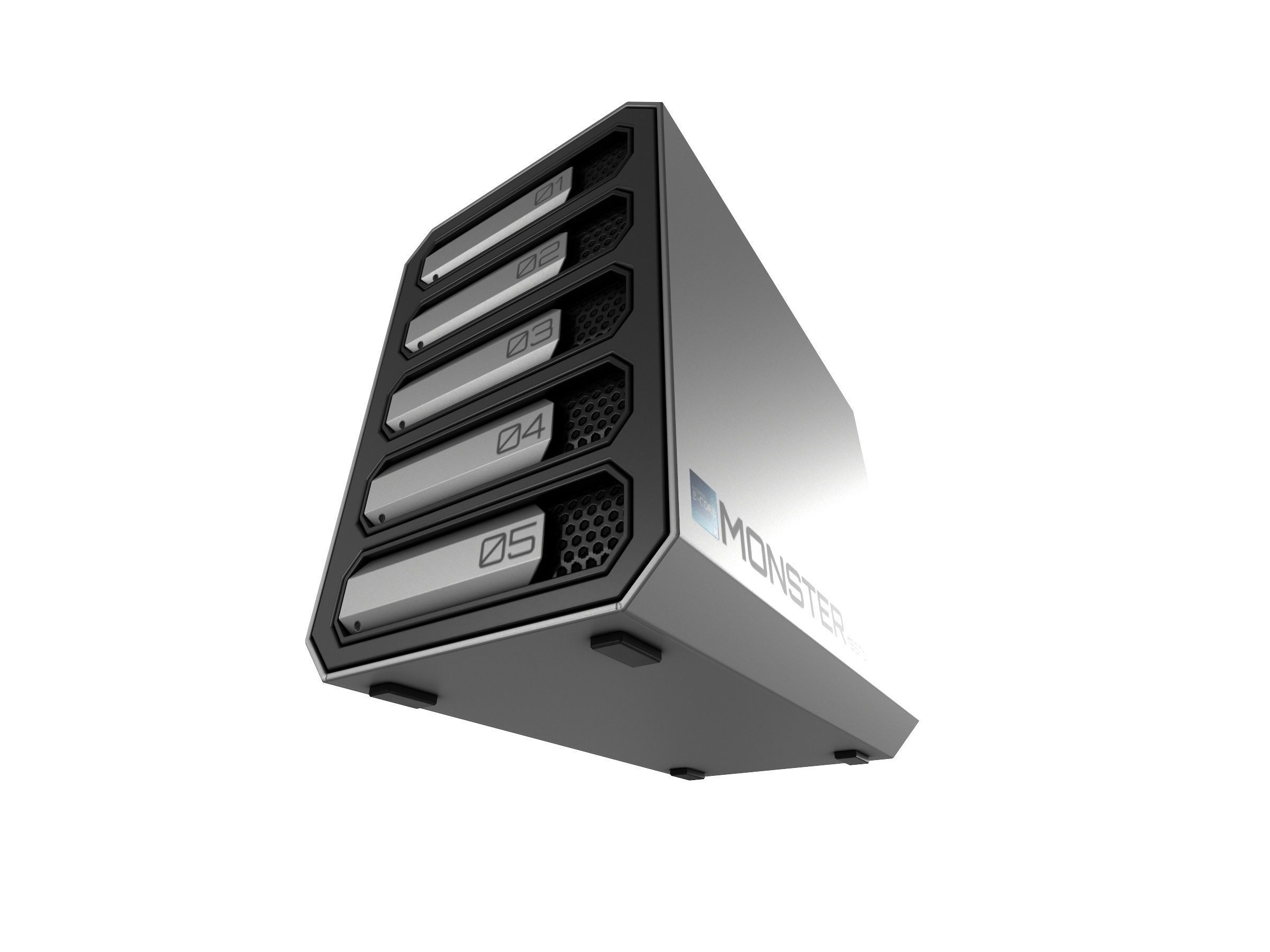 Scifi Network Atached Storage server Low-poly 3D model_4