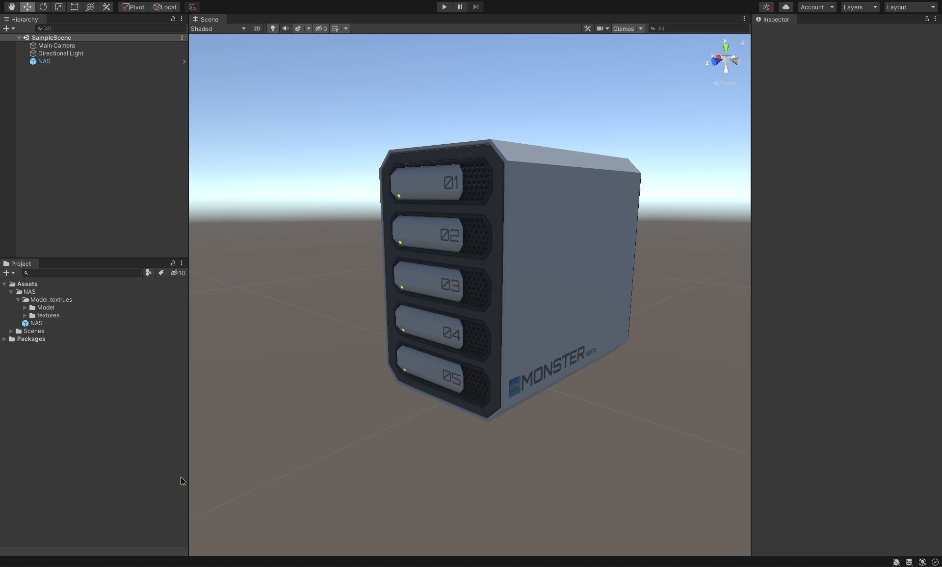 Scifi Network Atached Storage server Low-poly 3D model_11