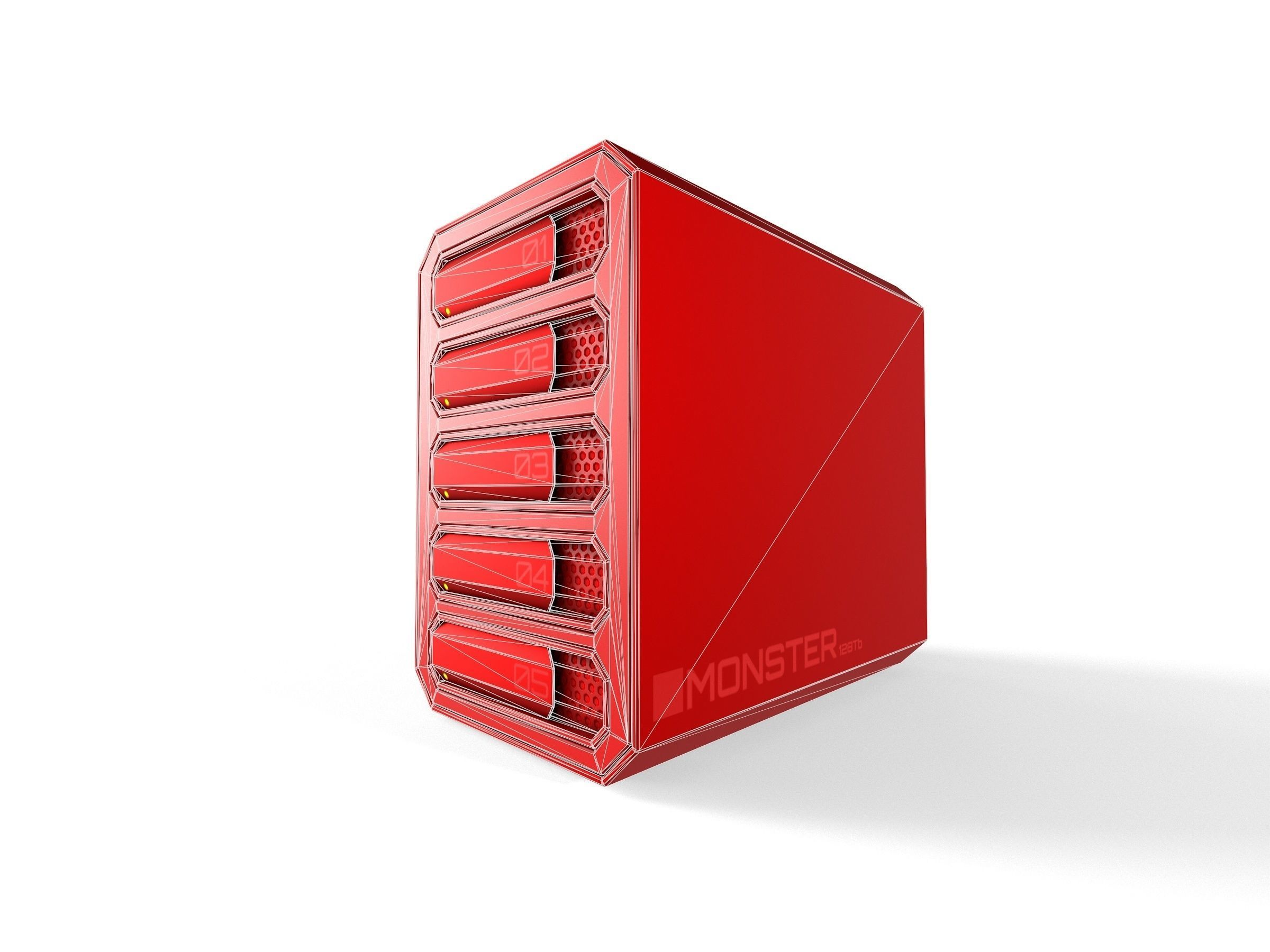 Scifi Network Atached Storage server Low-poly 3D model_8