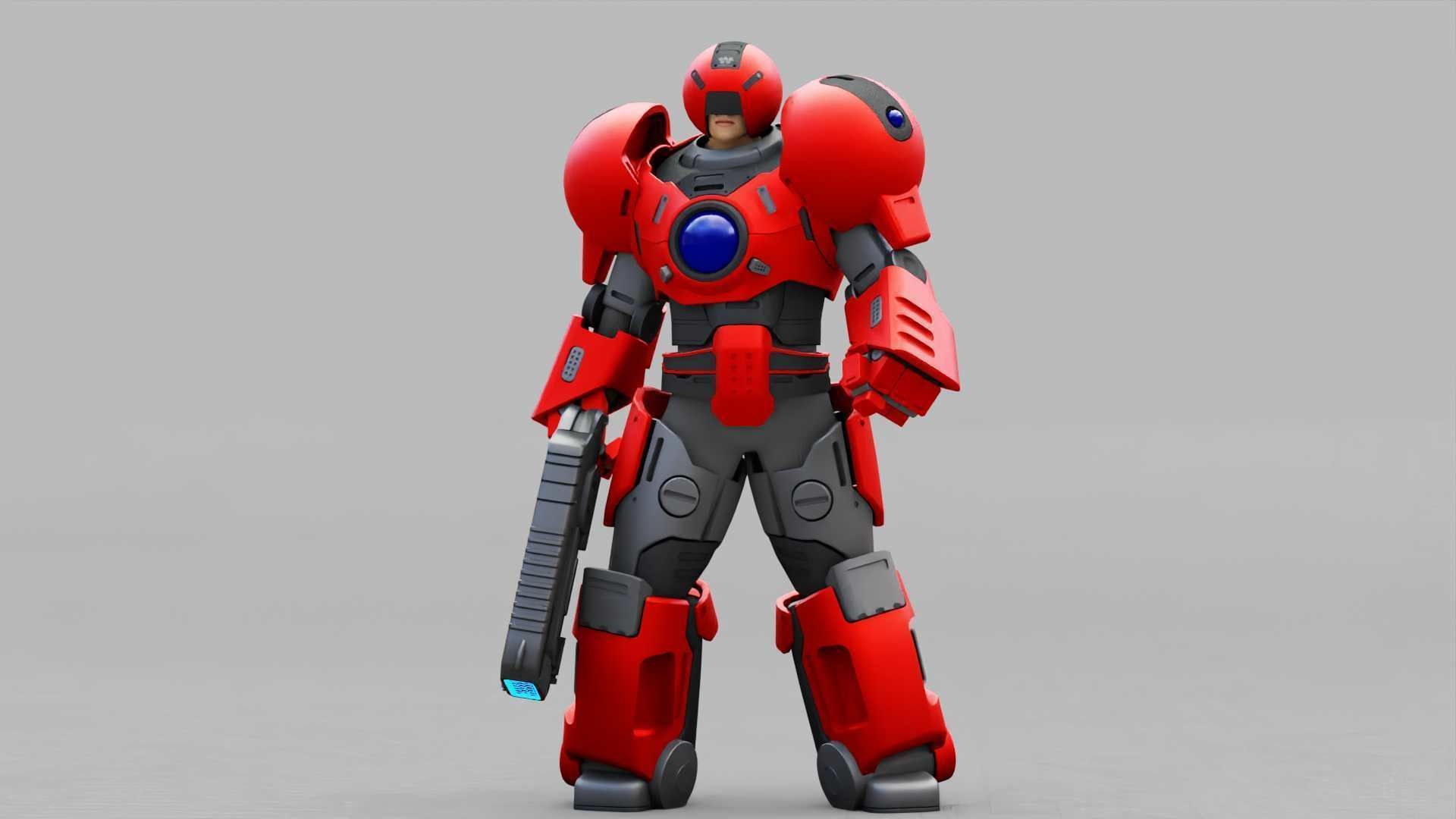 EXOSKELETON SOLDIER TROMOS RIGGED 3D model_17