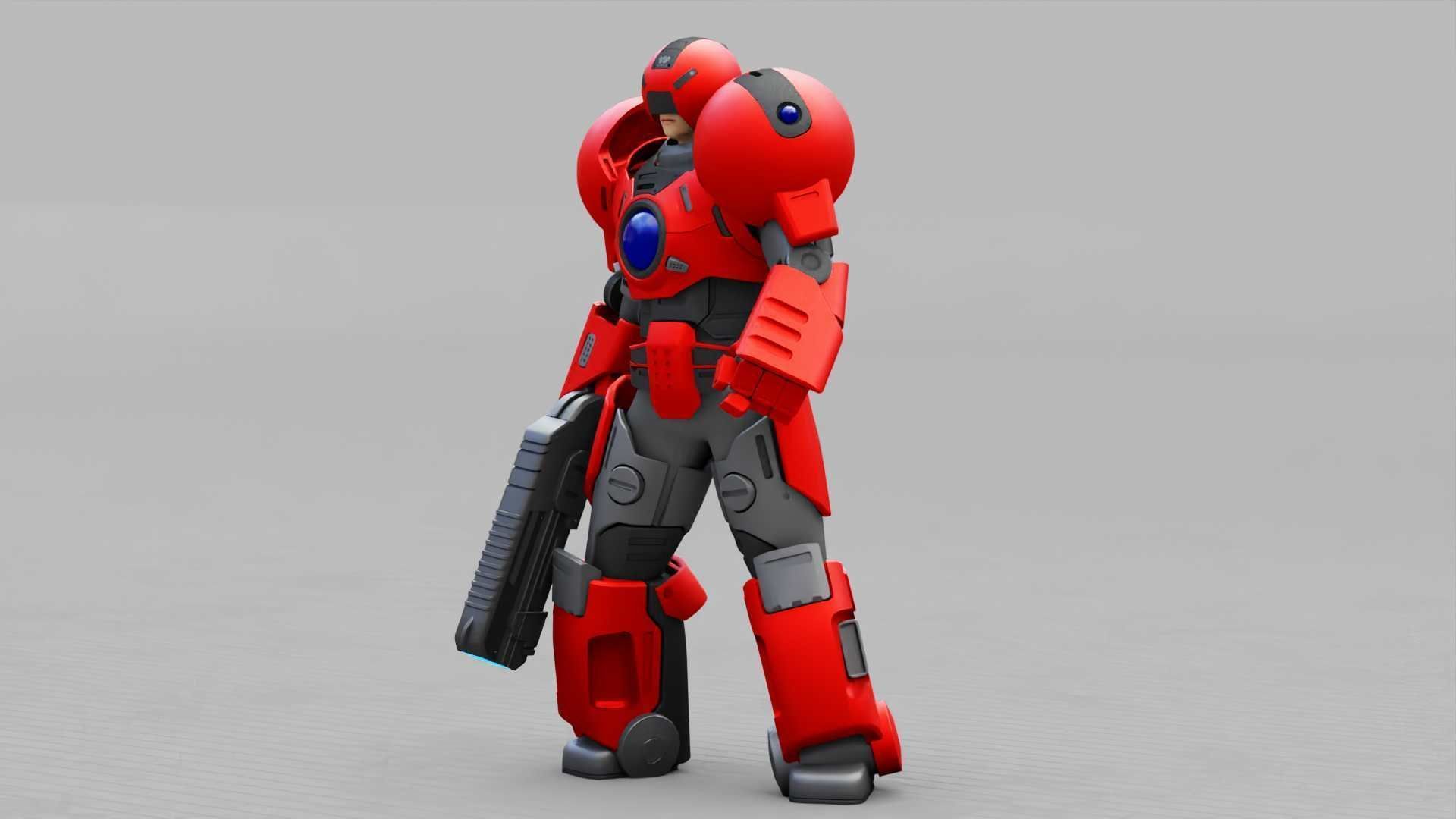 EXOSKELETON SOLDIER TROMOS RIGGED 3D model_3