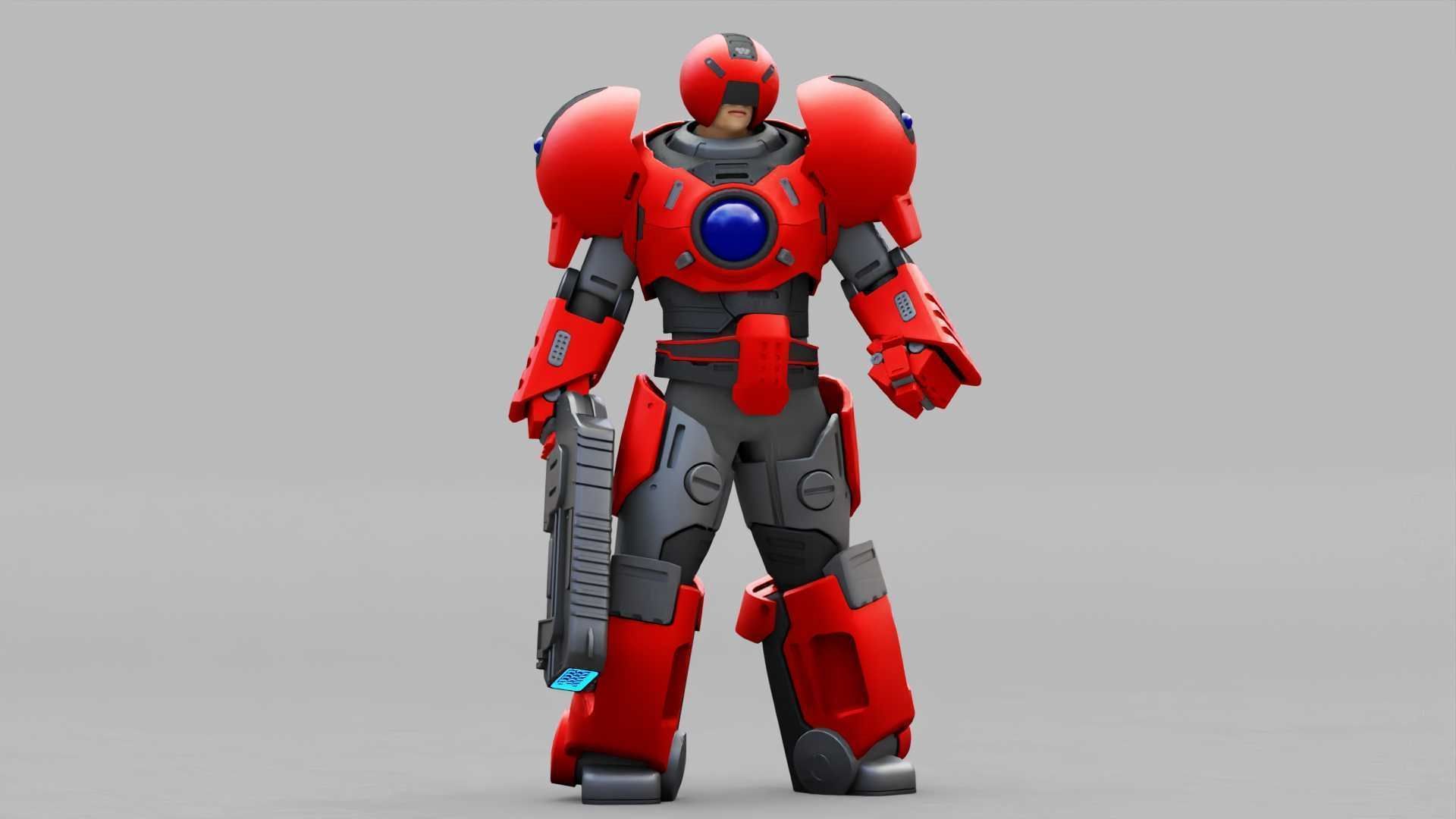 EXOSKELETON SOLDIER TROMOS RIGGED 3D model_16