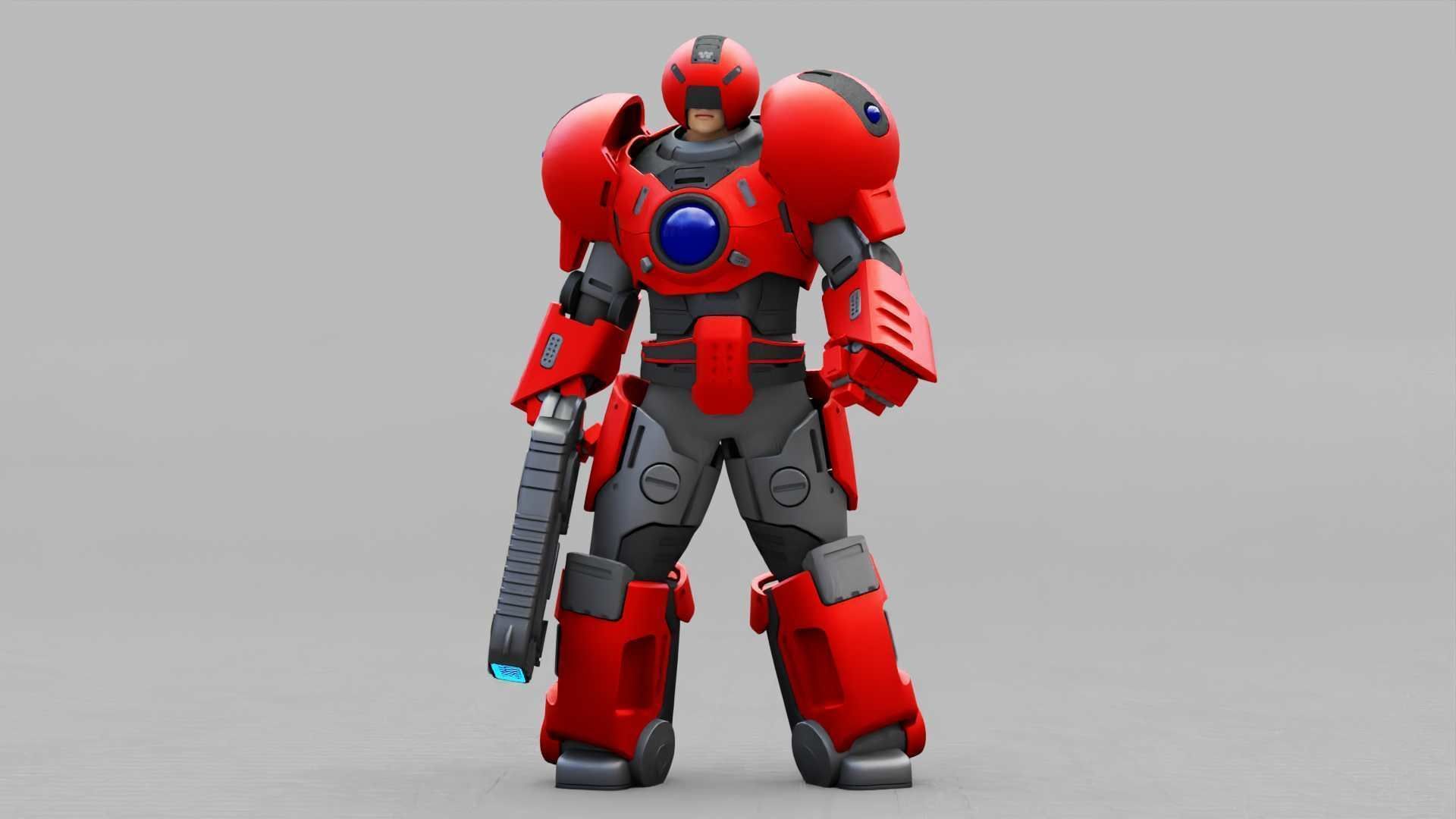 EXOSKELETON SOLDIER TROMOS RIGGED 3D model_1