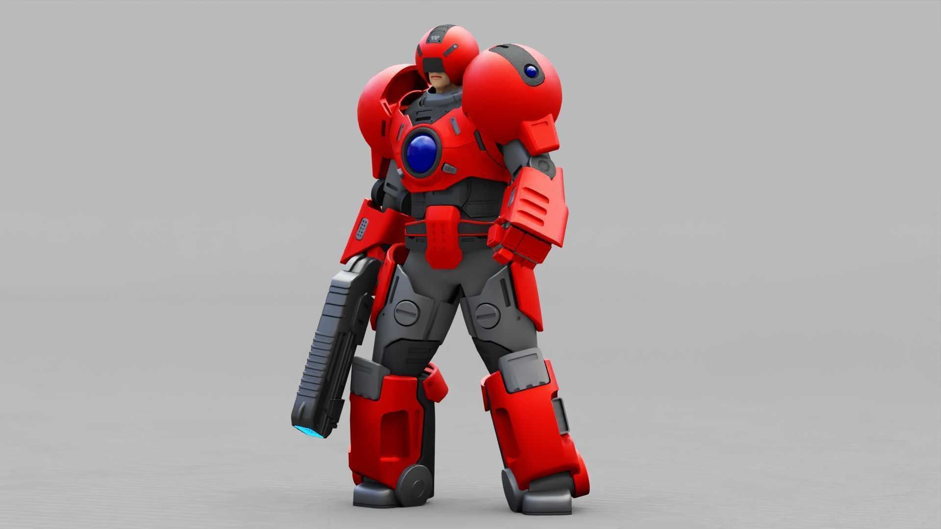 EXOSKELETON SOLDIER TROMOS RIGGED 3D model_2