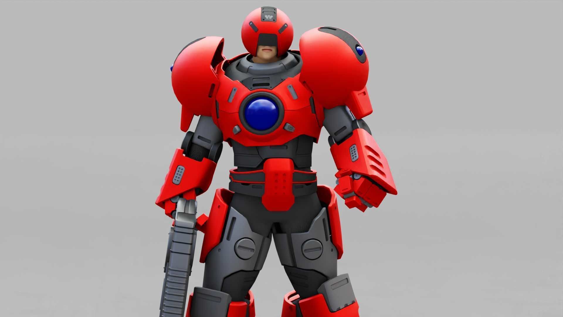 EXOSKELETON SOLDIER TROMOS RIGGED 3D model_33