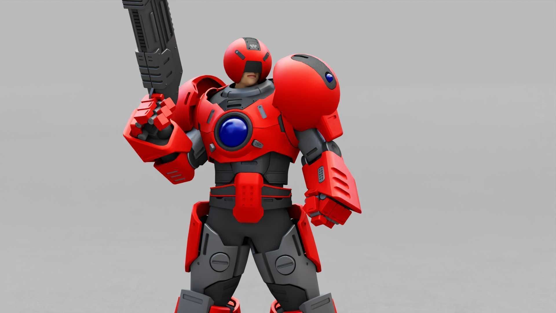 EXOSKELETON SOLDIER TROMOS RIGGED 3D model_26