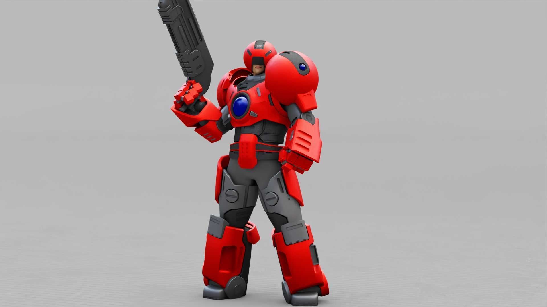 EXOSKELETON SOLDIER TROMOS RIGGED 3D model_18