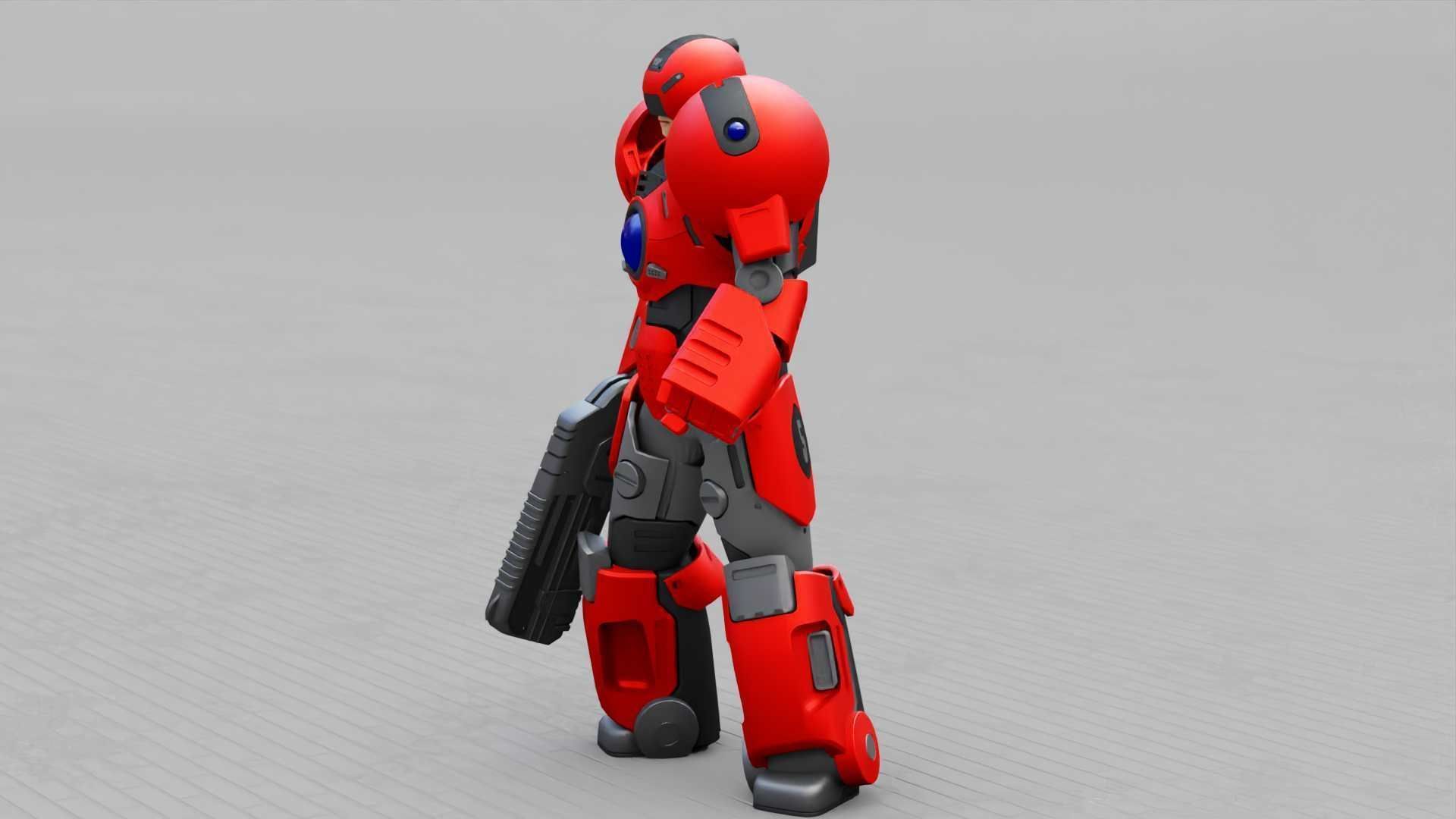 EXOSKELETON SOLDIER TROMOS RIGGED 3D model_4