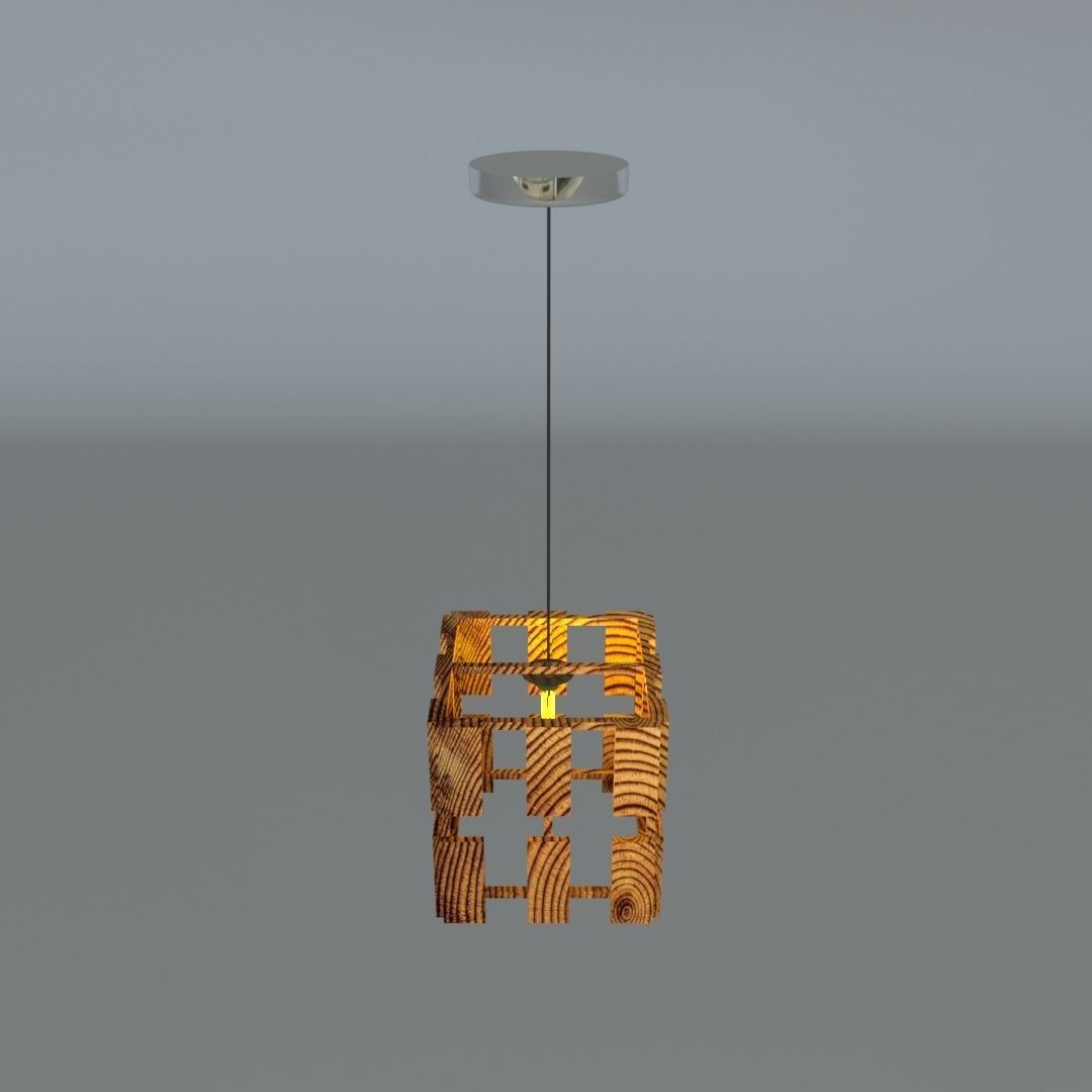 suspended ceiling lamp  3D model_2