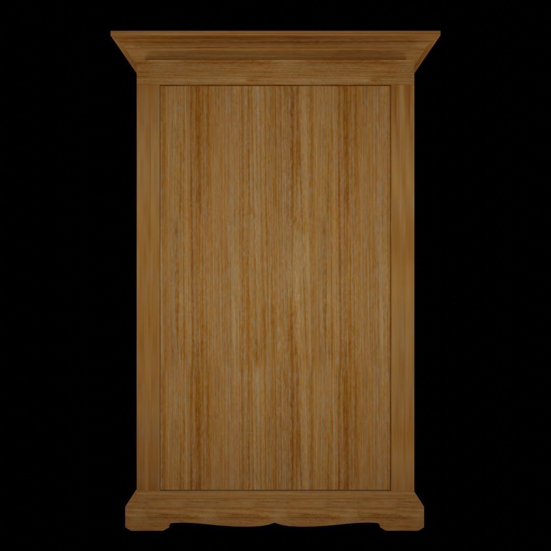 Mueble wooden armoire with two doors Low-poly 3D model_8