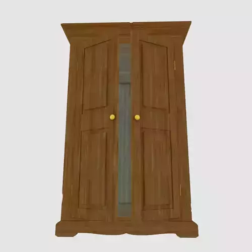 Mueble wooden armoire with two doors Low-poly 3D model Mueble wooden armoire with two doors Low-poly 3D model