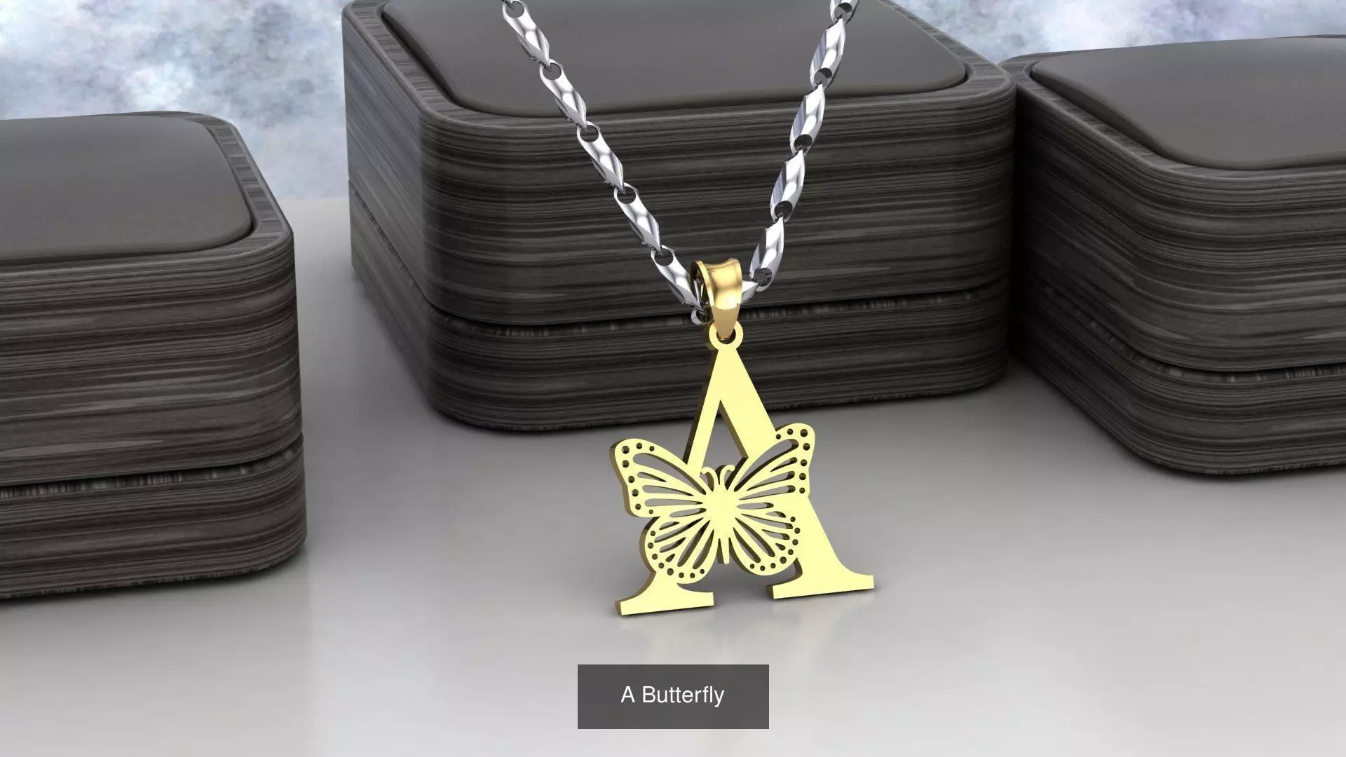 A Alphabet with butterfly 3D print model