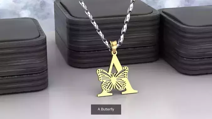 A Alphabet with butterfly 