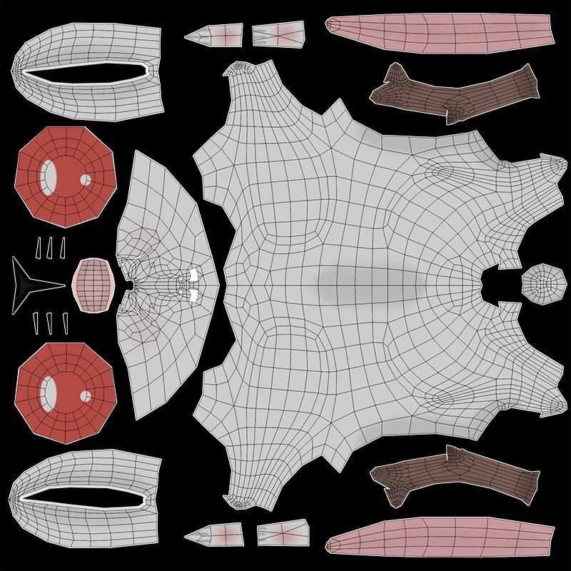 Mythical Rabbit Jackalope Low-poly 3D model_10