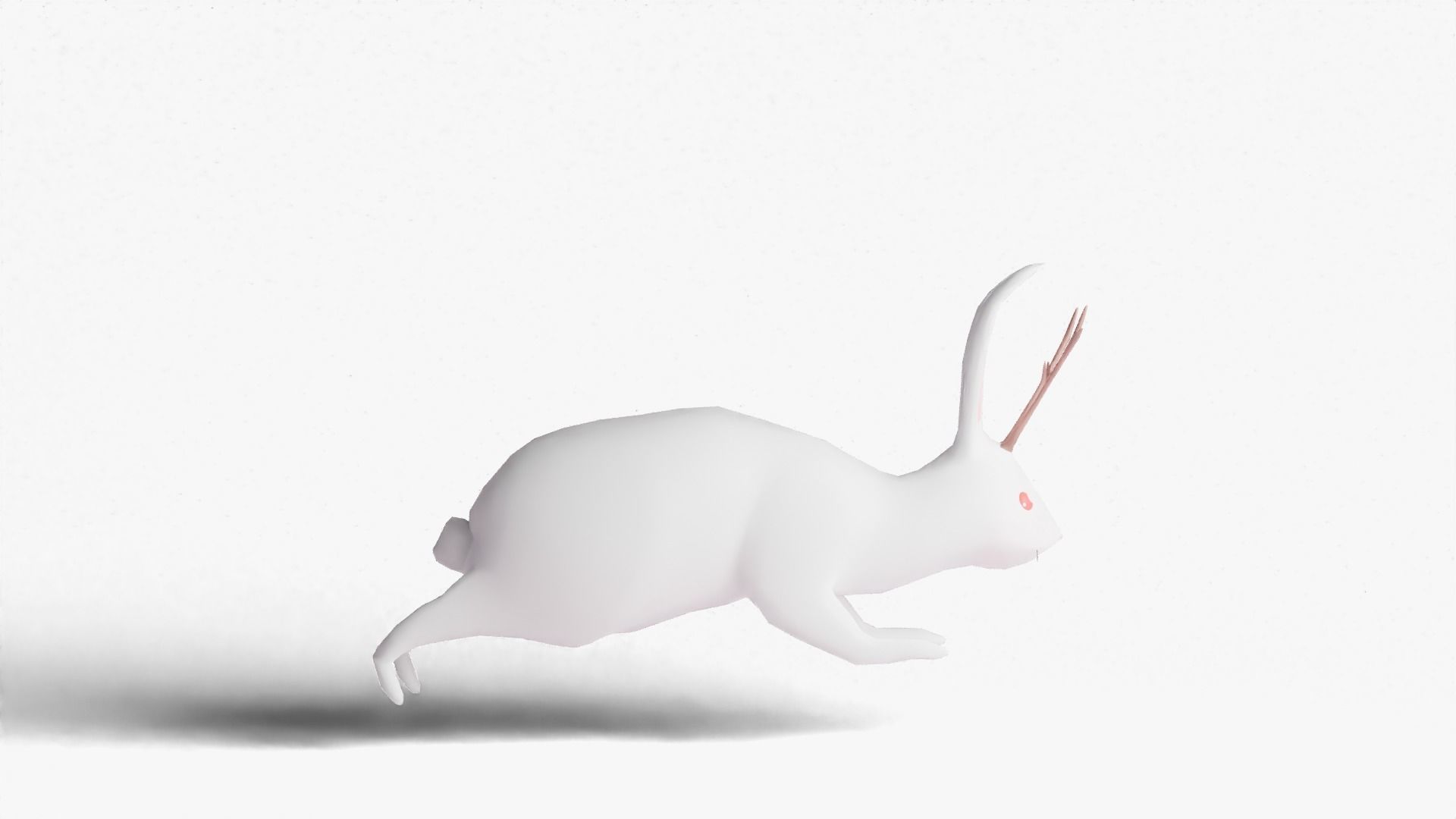 Mythical Rabbit Jackalope Low-poly 3D model_20