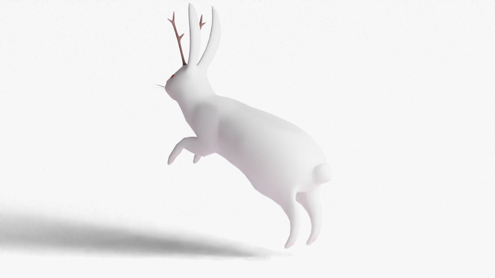 Mythical Rabbit Jackalope Low-poly 3D model_15