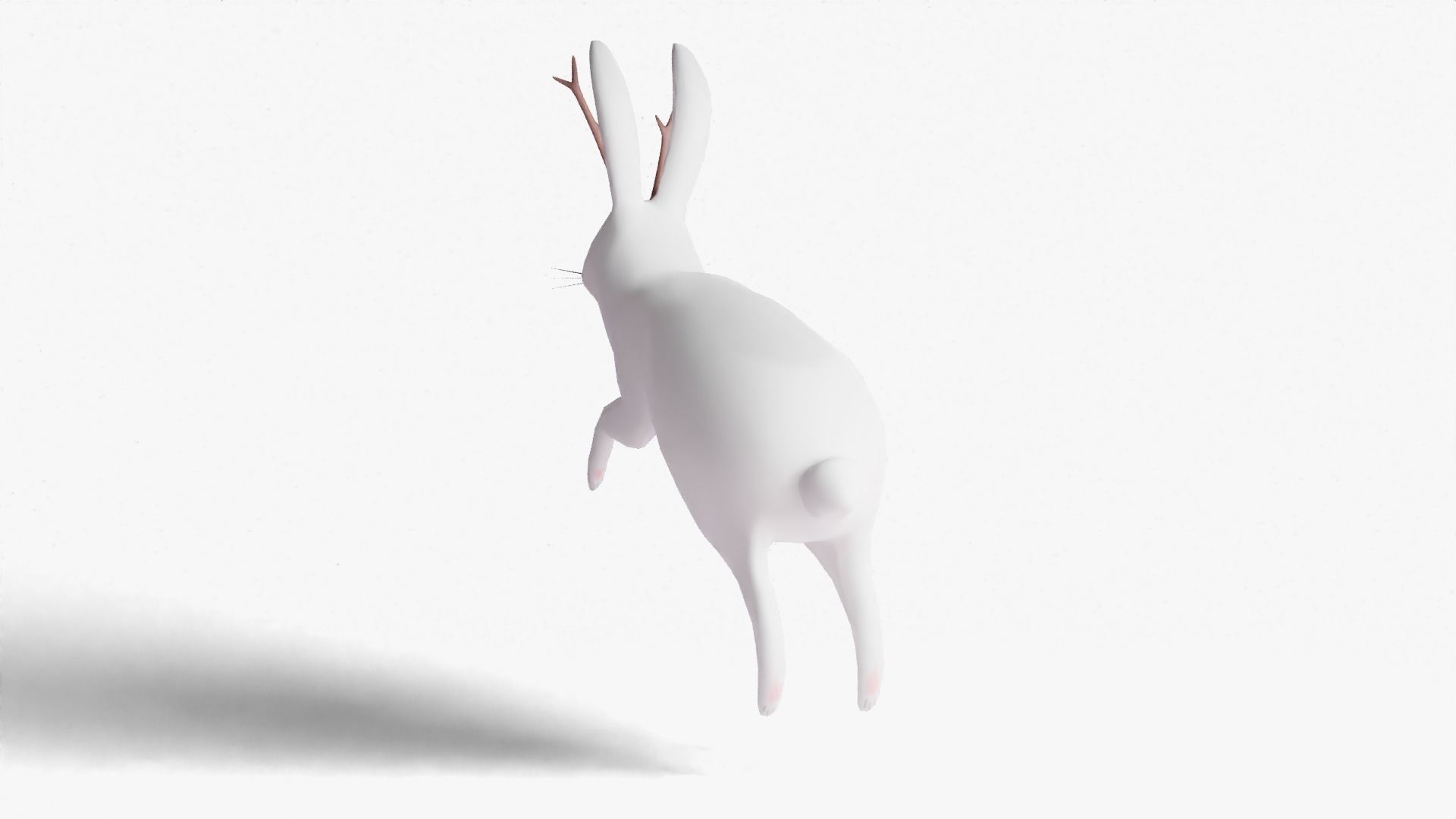 Mythical Rabbit Jackalope Low-poly 3D model_16