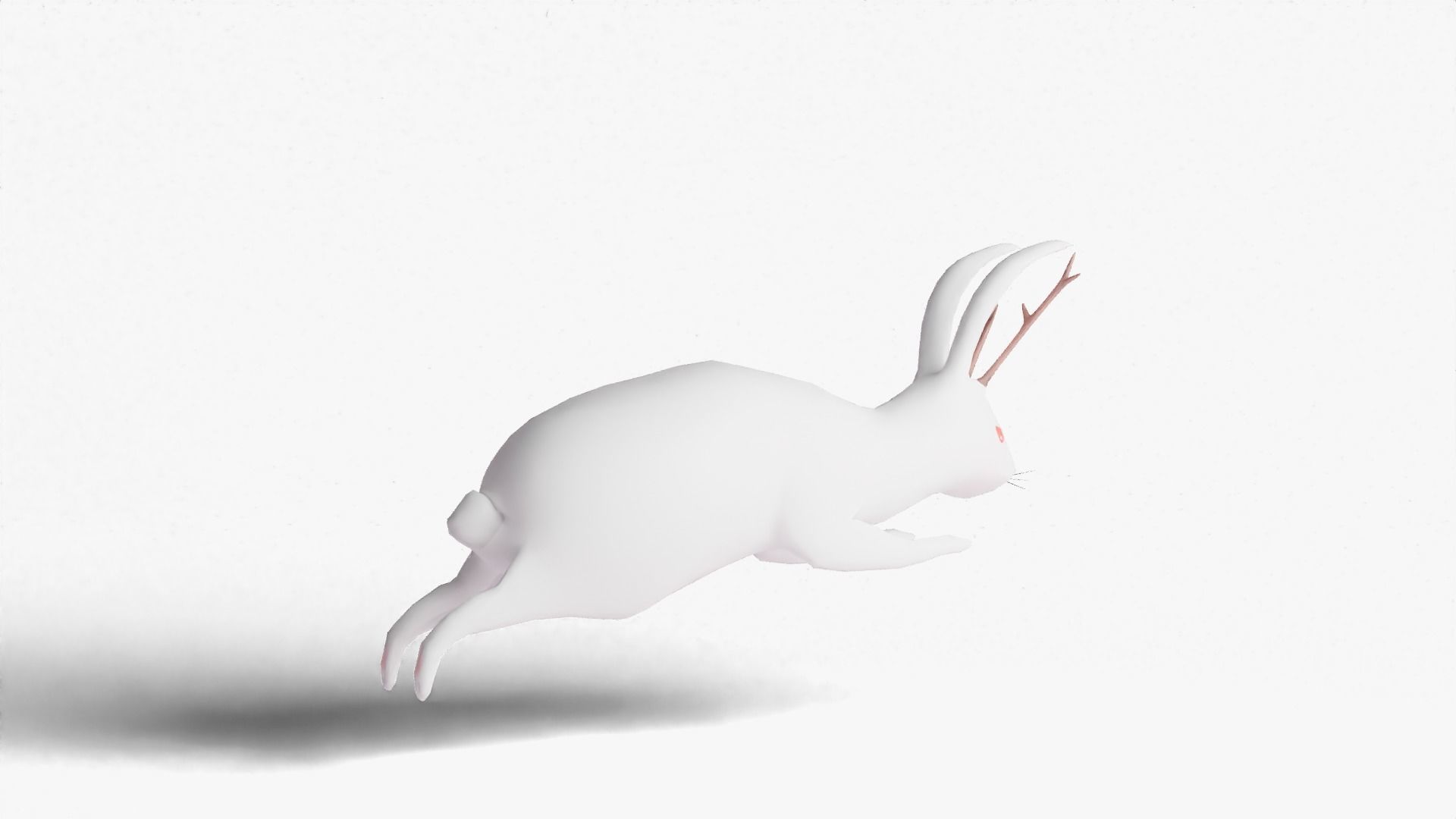 Mythical Rabbit Jackalope Low-poly 3D model_19