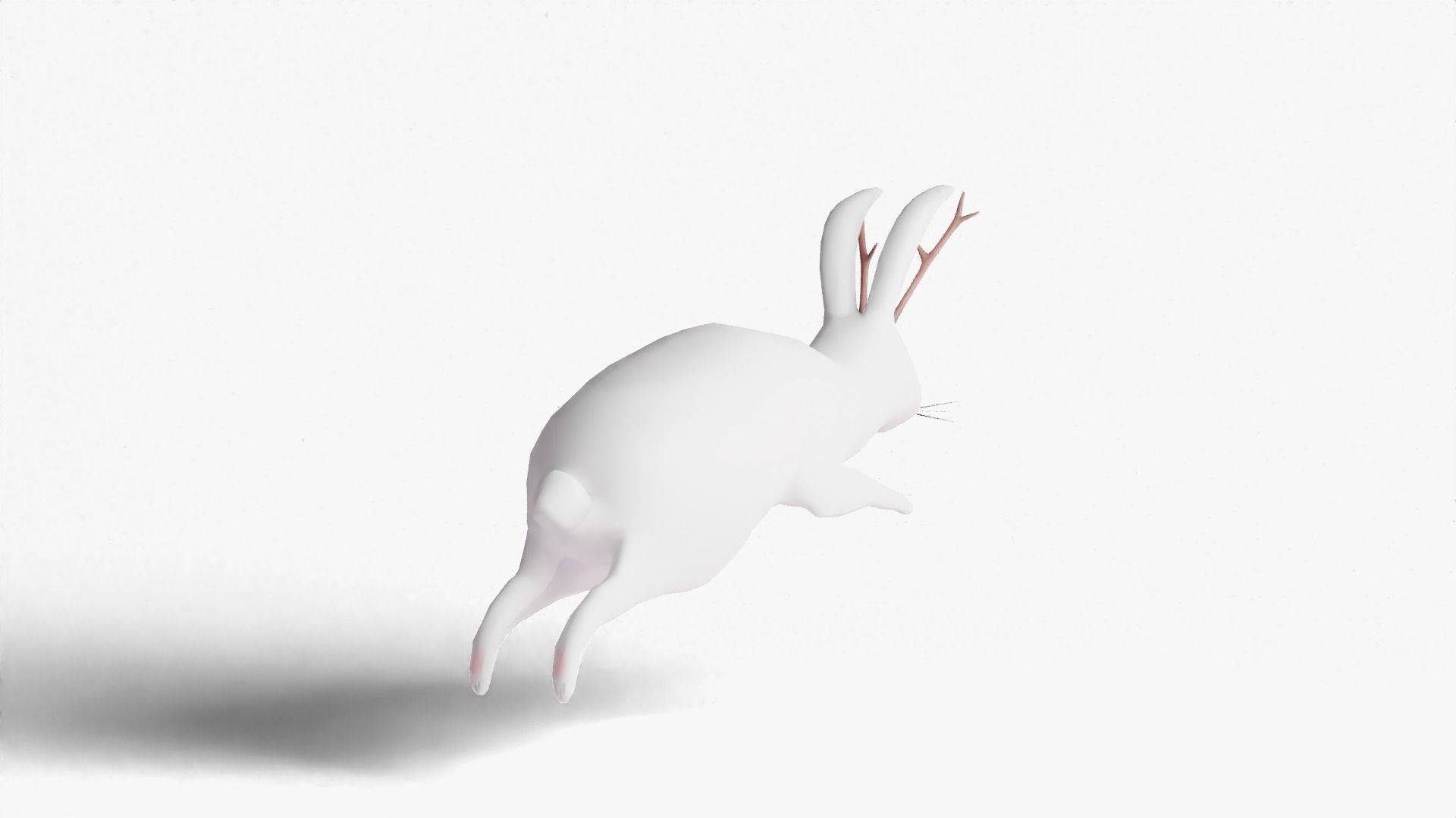 Mythical Rabbit Jackalope Low-poly 3D model_18