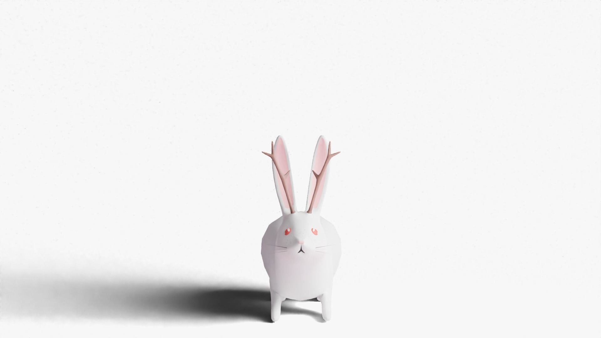 Mythical Rabbit Jackalope Low-poly 3D model_11