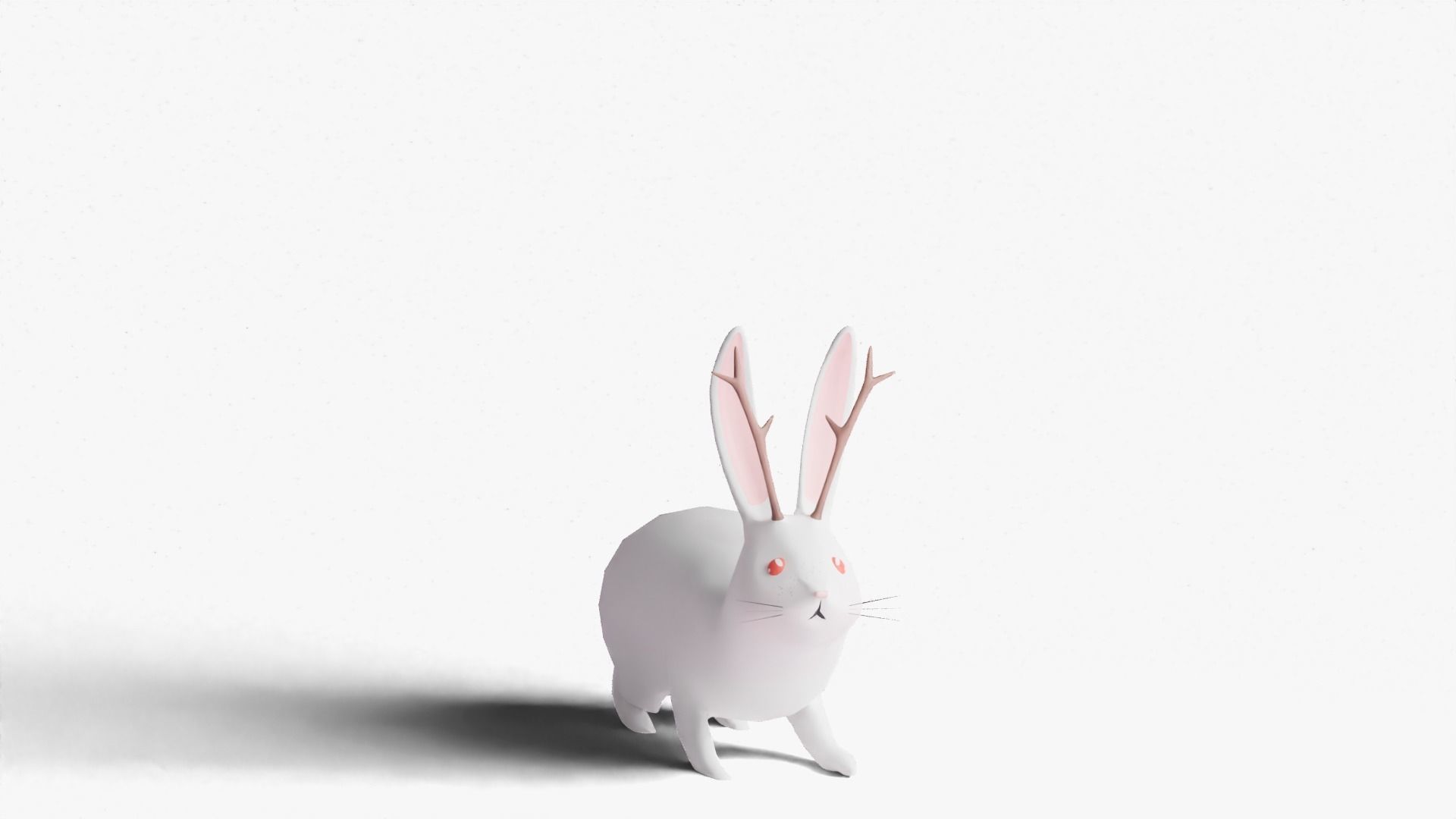 Mythical Rabbit Jackalope Low-poly 3D model_23