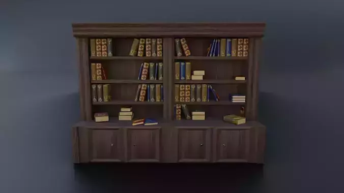 Old Bookshelf and books