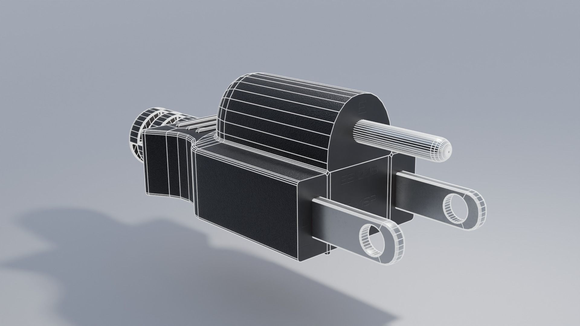 NEMA 5-15p Power Plug Male Low-poly 3D model_4
