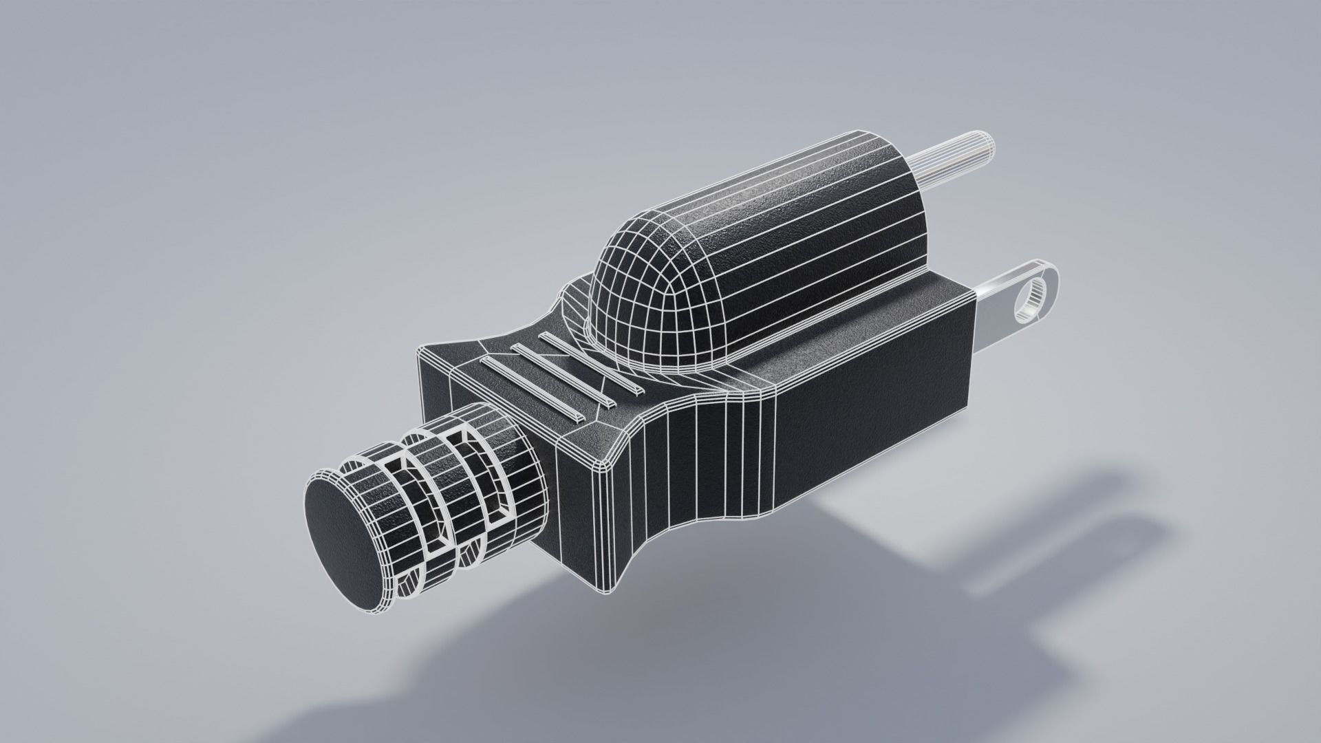 NEMA 5-15p Power Plug Male Low-poly 3D model_1