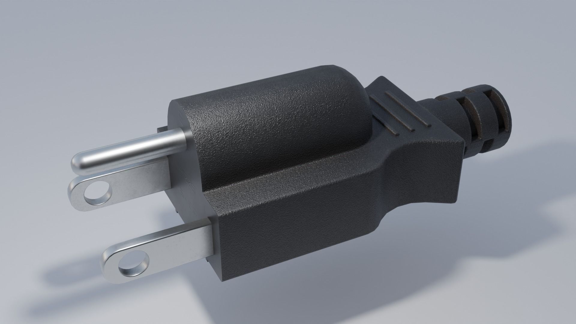 NEMA 5-15p Power Plug Male Low-poly 3D model_8