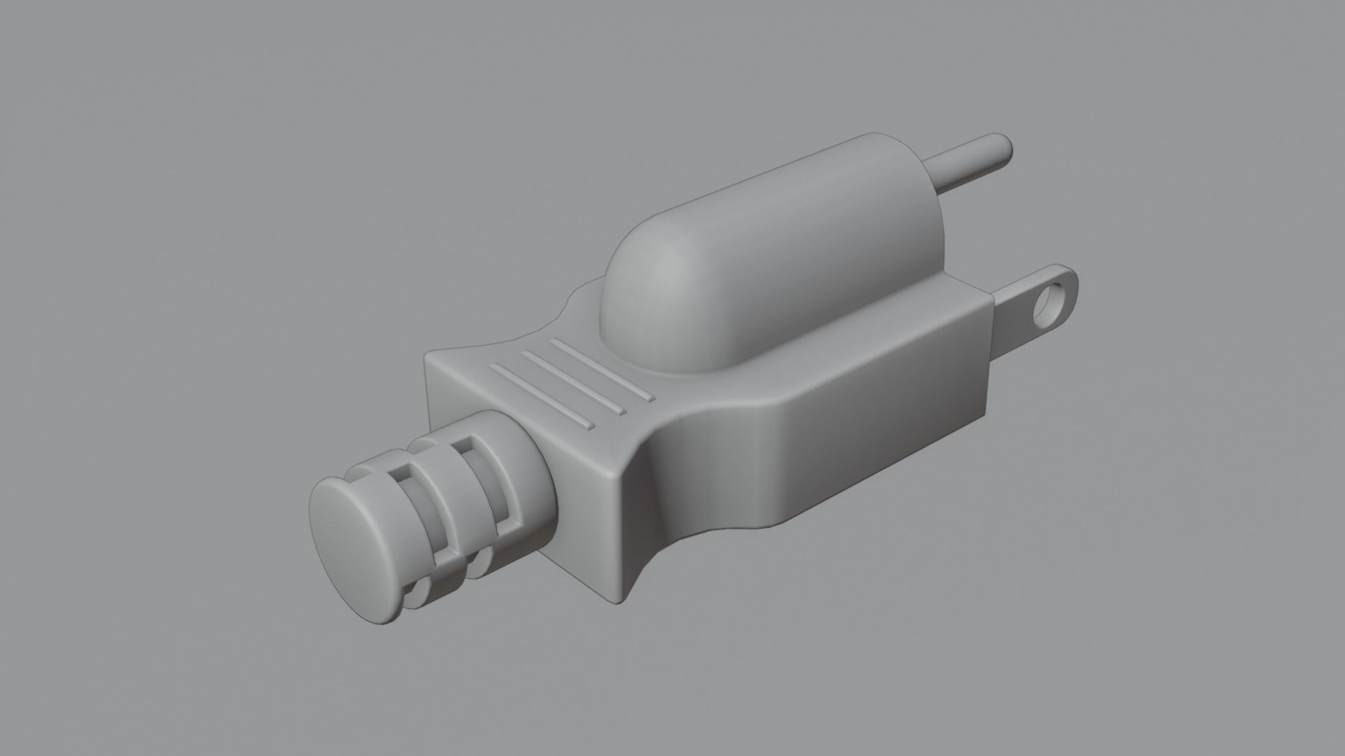 NEMA 5-15p Power Plug Male Low-poly 3D model_2
