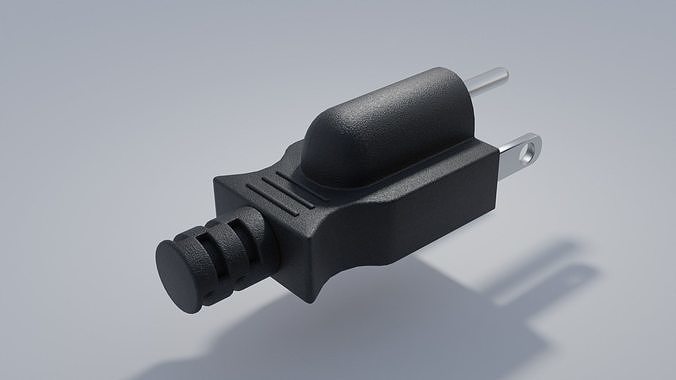 NEMA 5-15p Power Plug Male Low-poly 3D model