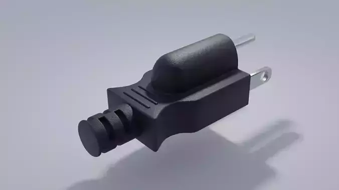 NEMA 5-15p Power Plug Male Low-poly 3D model