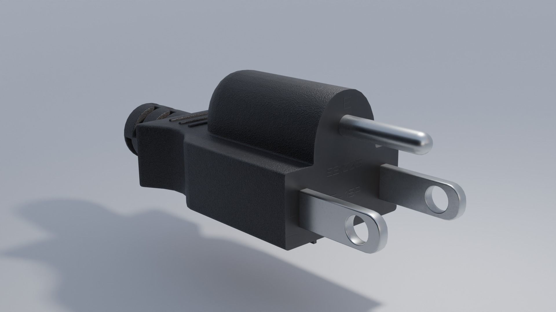 NEMA 5-15p Power Plug Male Low-poly 3D model_3
