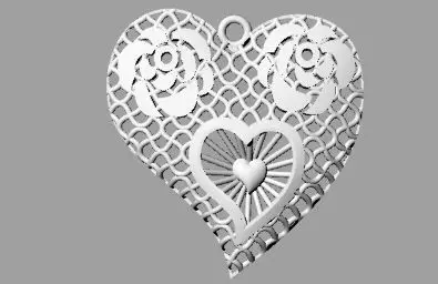 Heart pendant 3D print model_0