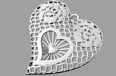 Heart pendant 3D print model_1