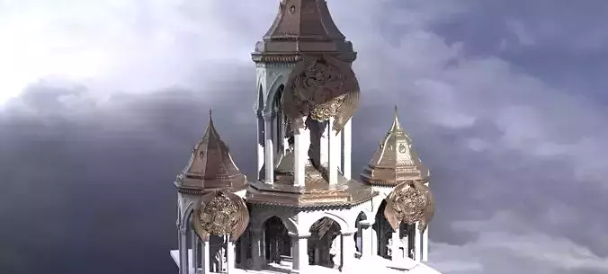 Steampunk Medieval Tower 2 Towers  3D model