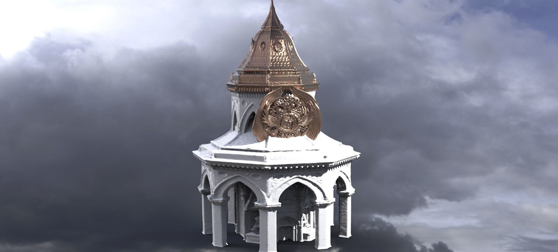 Steampunk Medieval Tower 4 3D model_1