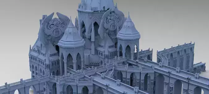 Steampunk Medieval Tower Kitbash 1 3D model